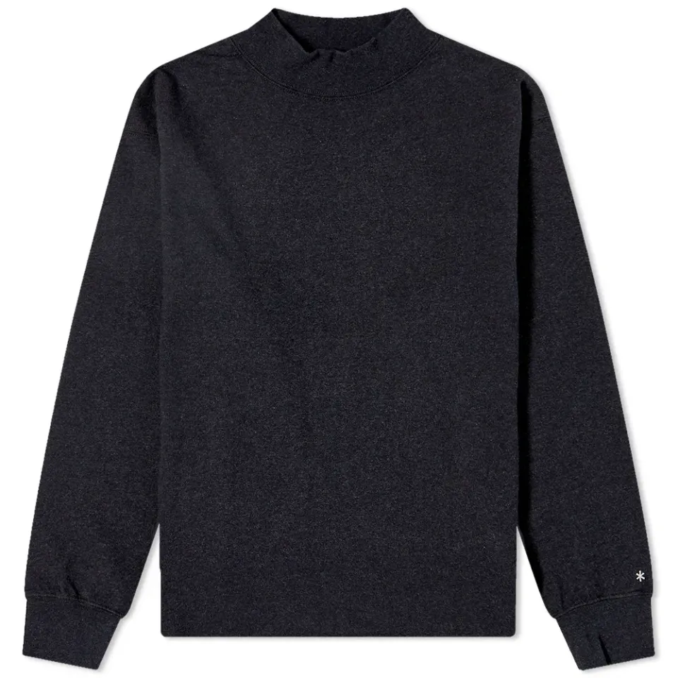 Recycled Cotton Long Sleeve Heavy Mock T-Shirt