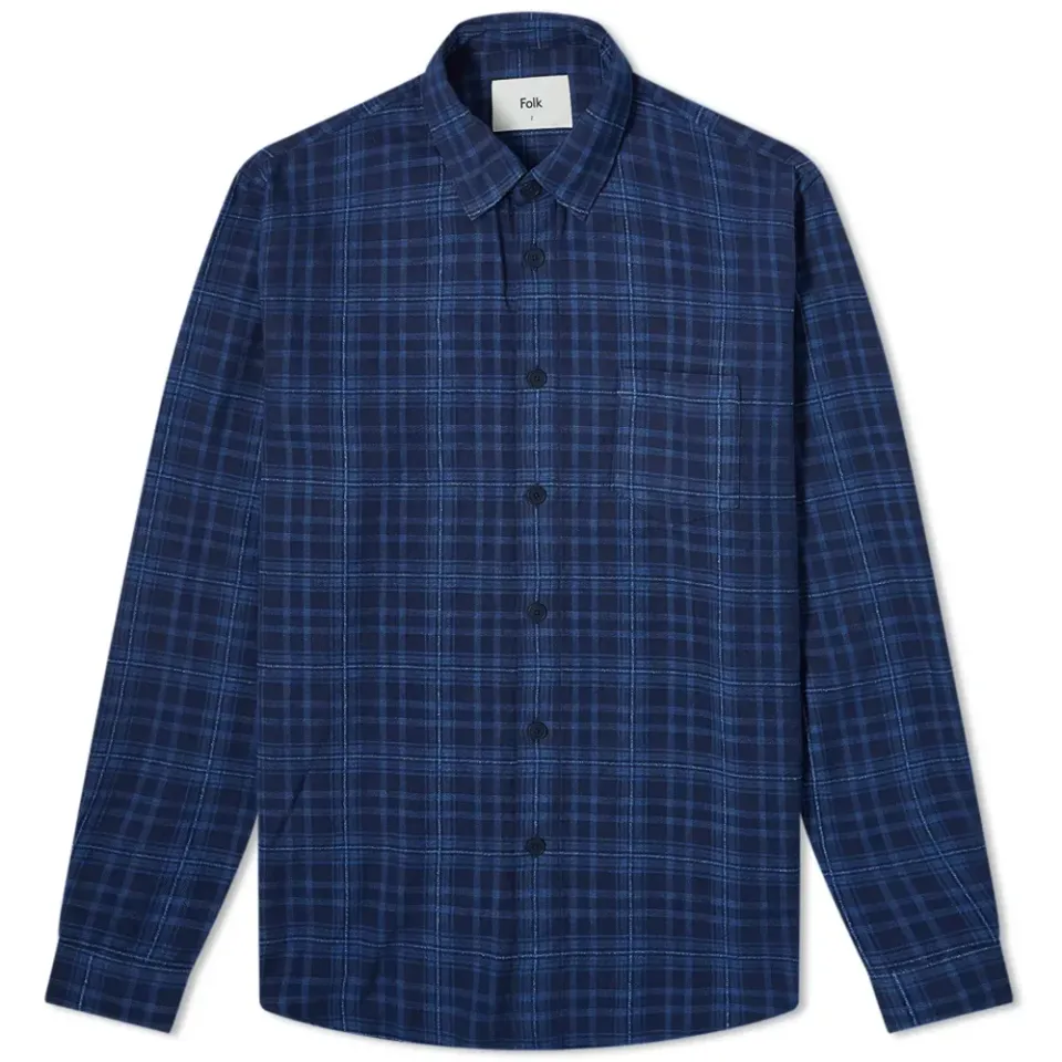 Indigo Boucle Relaxed Fit Shirt
