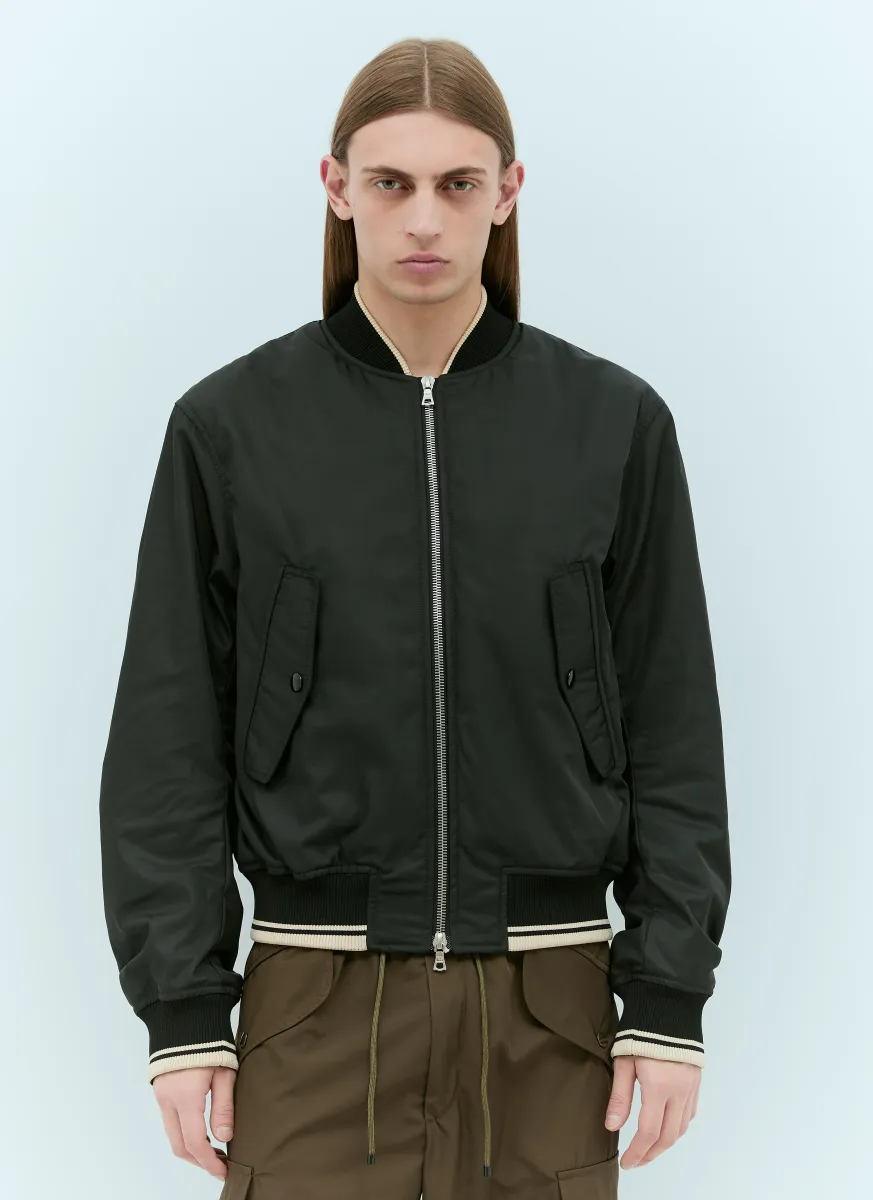 Contrast Trims Bomber Jacket