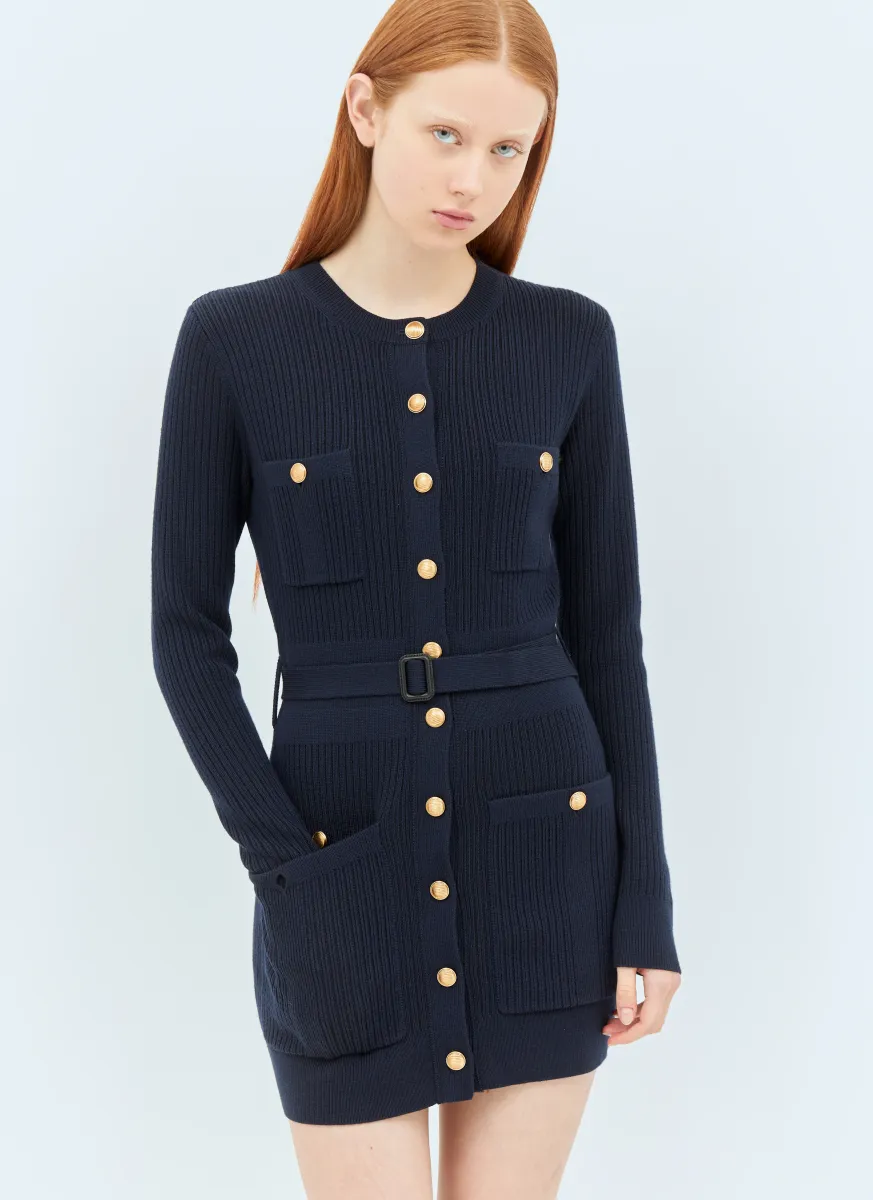 Long Wool Fitted Cardigan