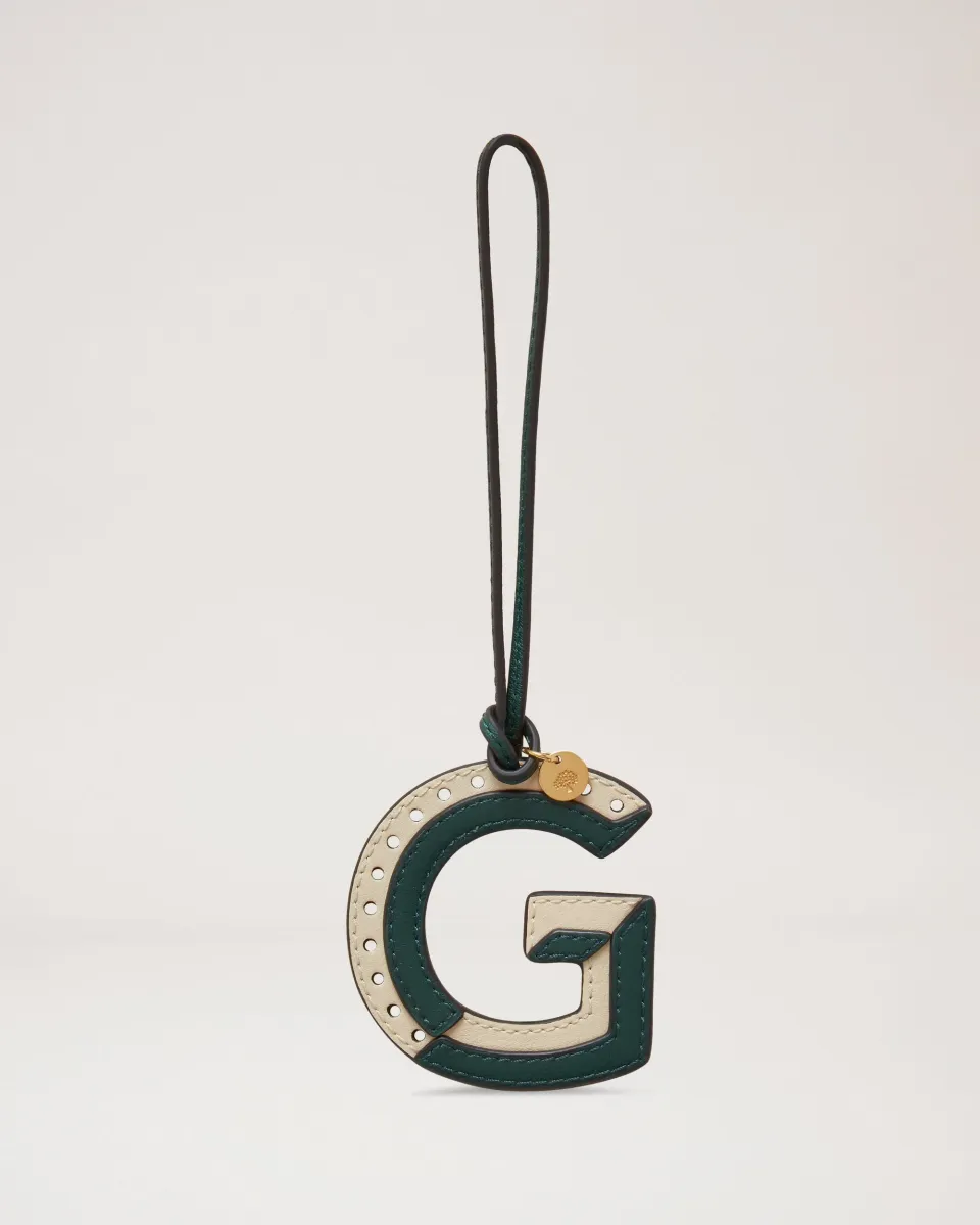 Bi-Colour Leather Keyring - G