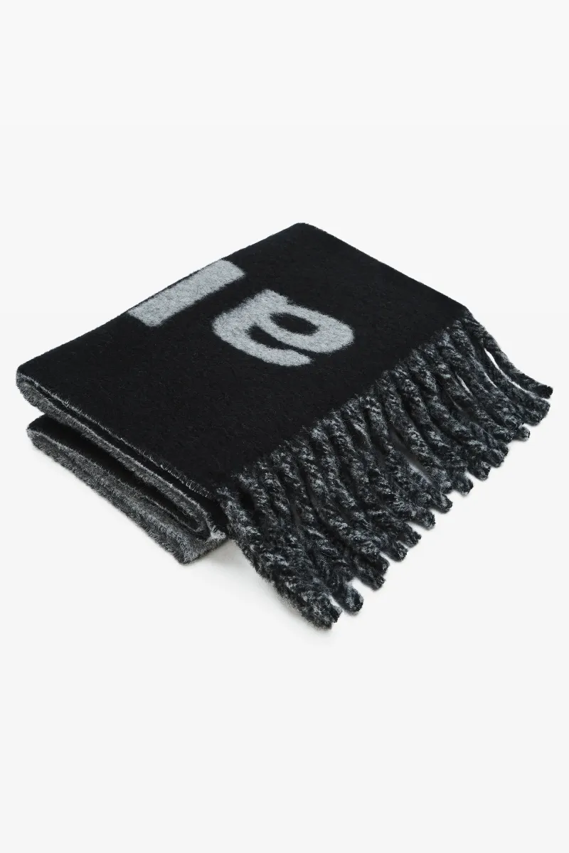 Jacquard Logo Scarf in Alpaca-Wool Blend