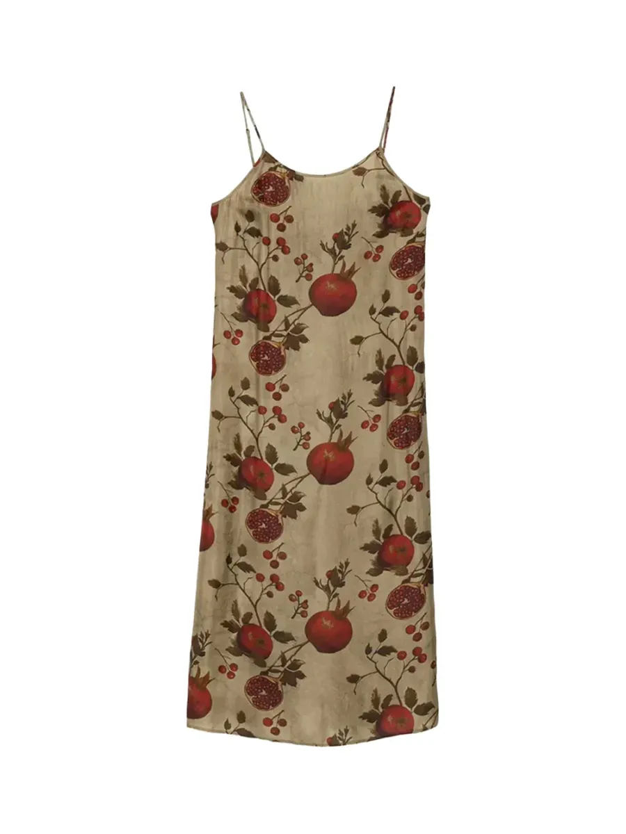 Women's Anaya Dress in Tan/Red/Green