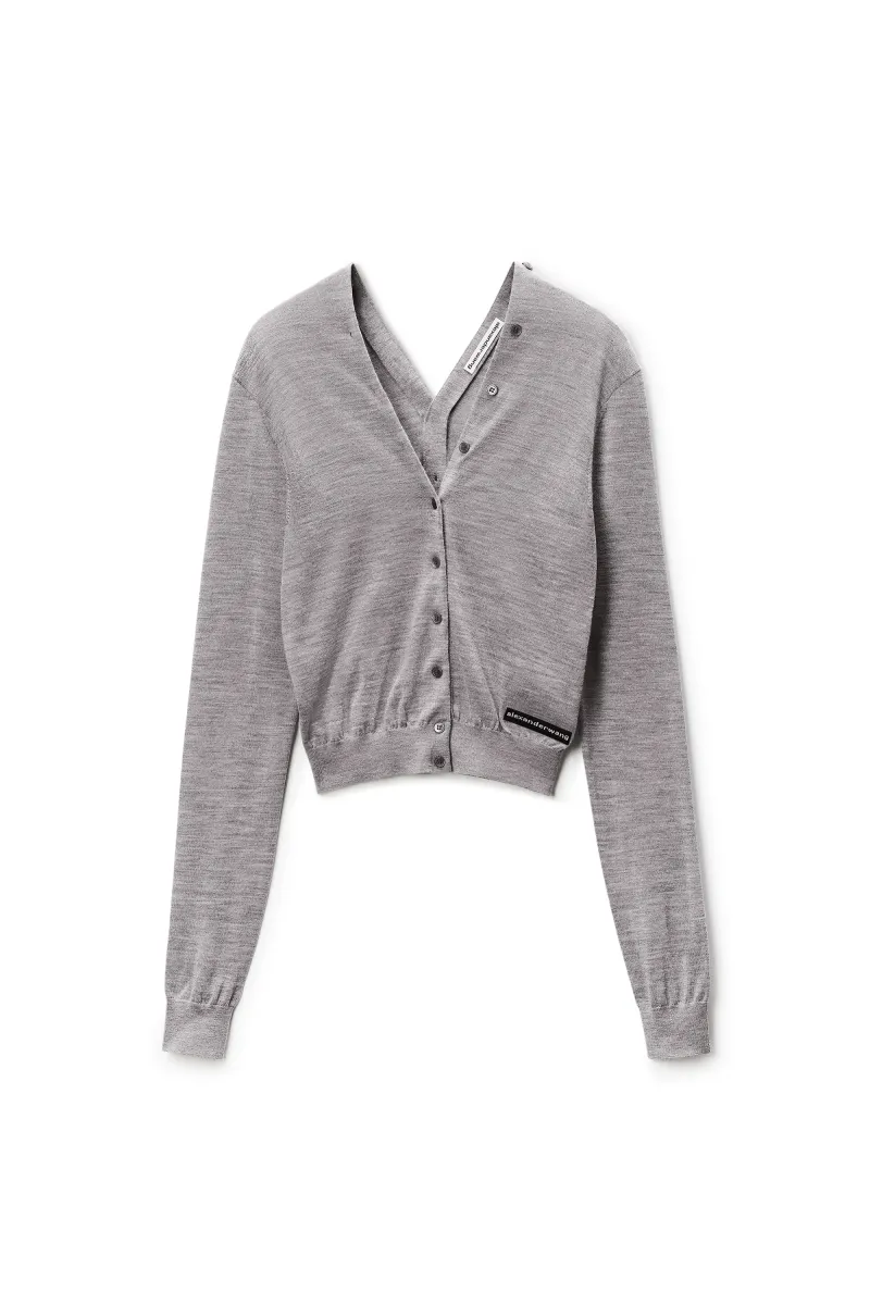 Button-Front Long Sleeve Cardigan
