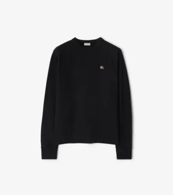 Knight Stamp Cotton Sweatshirt in Black