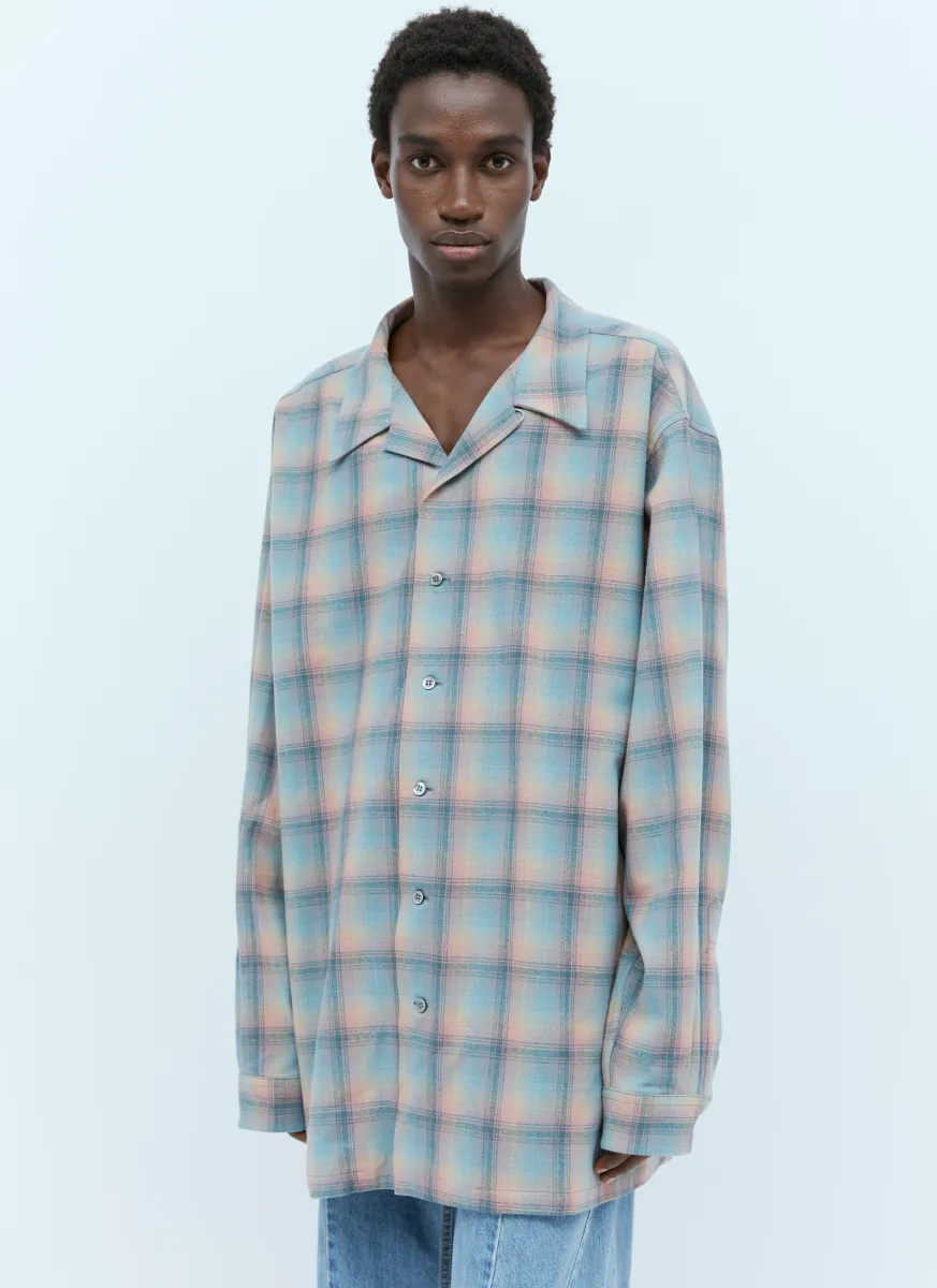 Oversized Wool Check Shirt