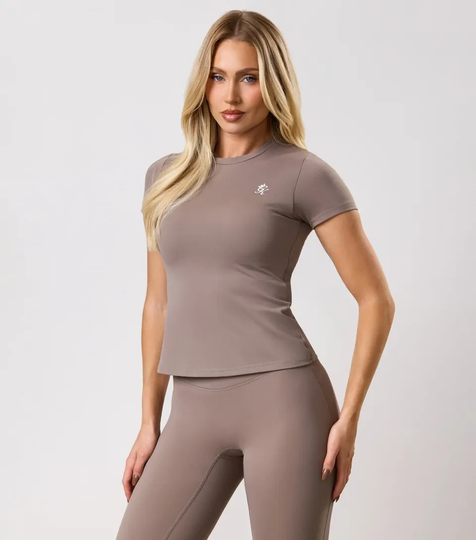 Women's Light Brown 365 Cap Sleeve Tee