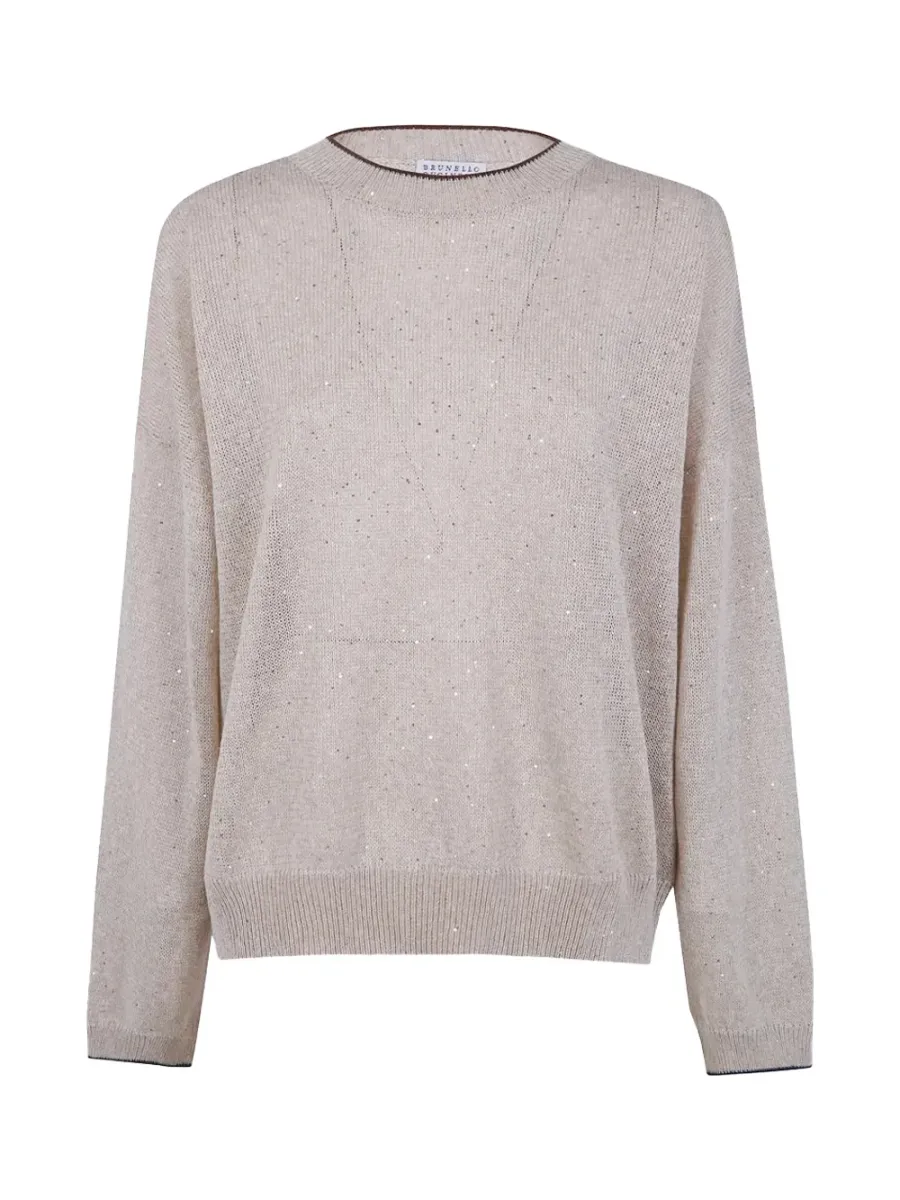 Sequin Sweater Beige