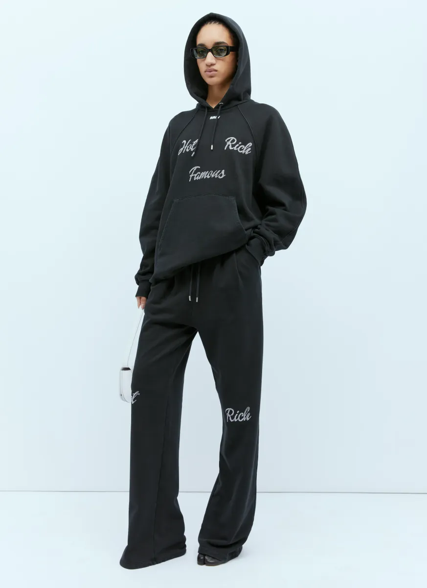 Crystal Embellished Hooded Sweatershirt