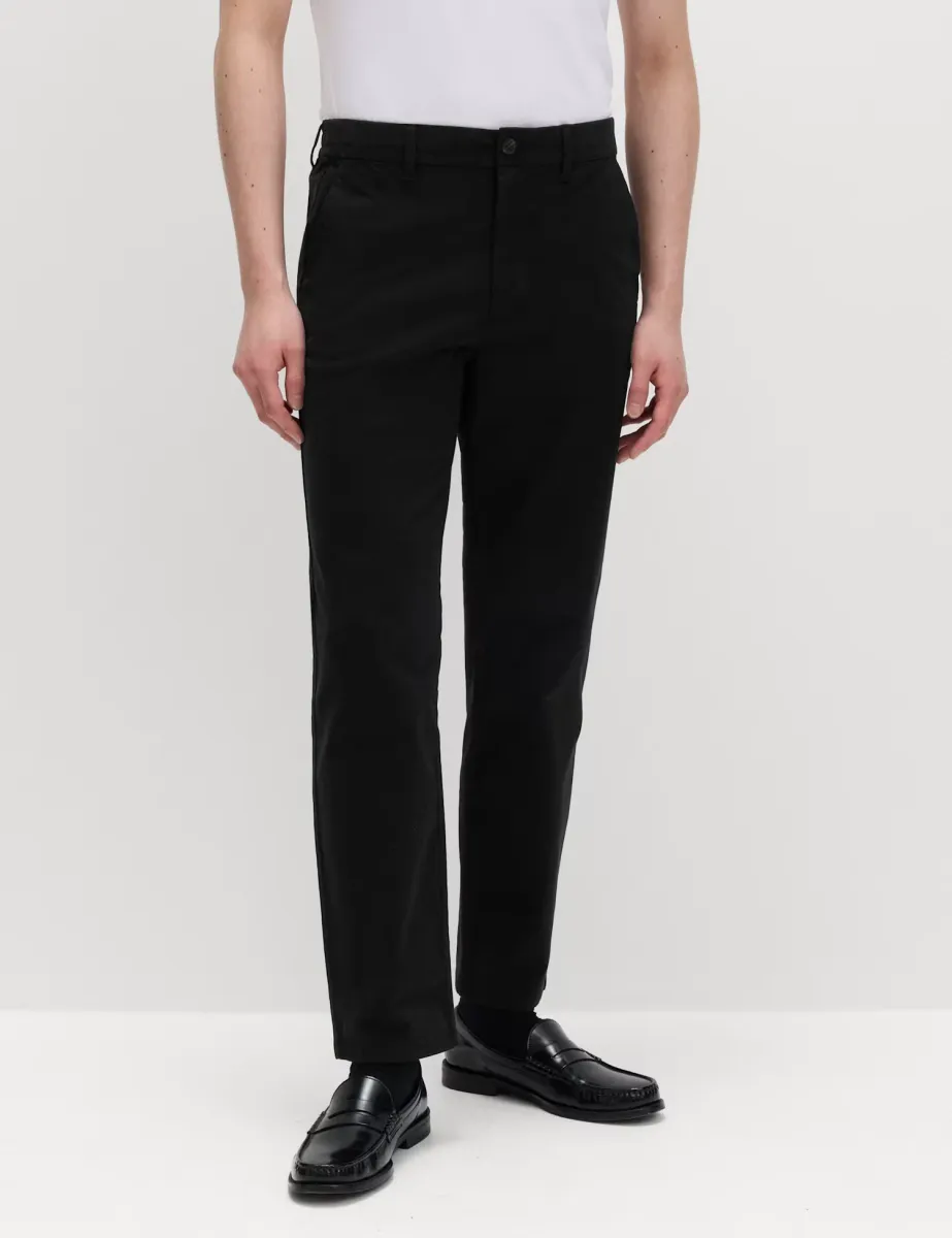 Regular Fit Half Elasticated Waist Chinos Black