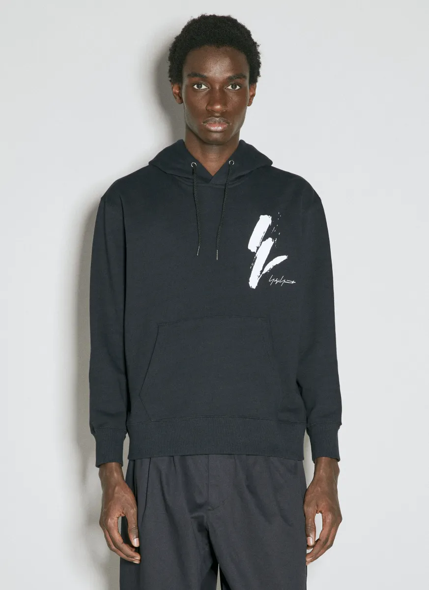 x NE Logo Print Hooded Sweatshirt