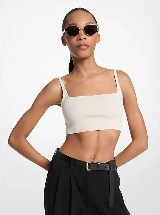 Viscose Blend Cropped Tank Top