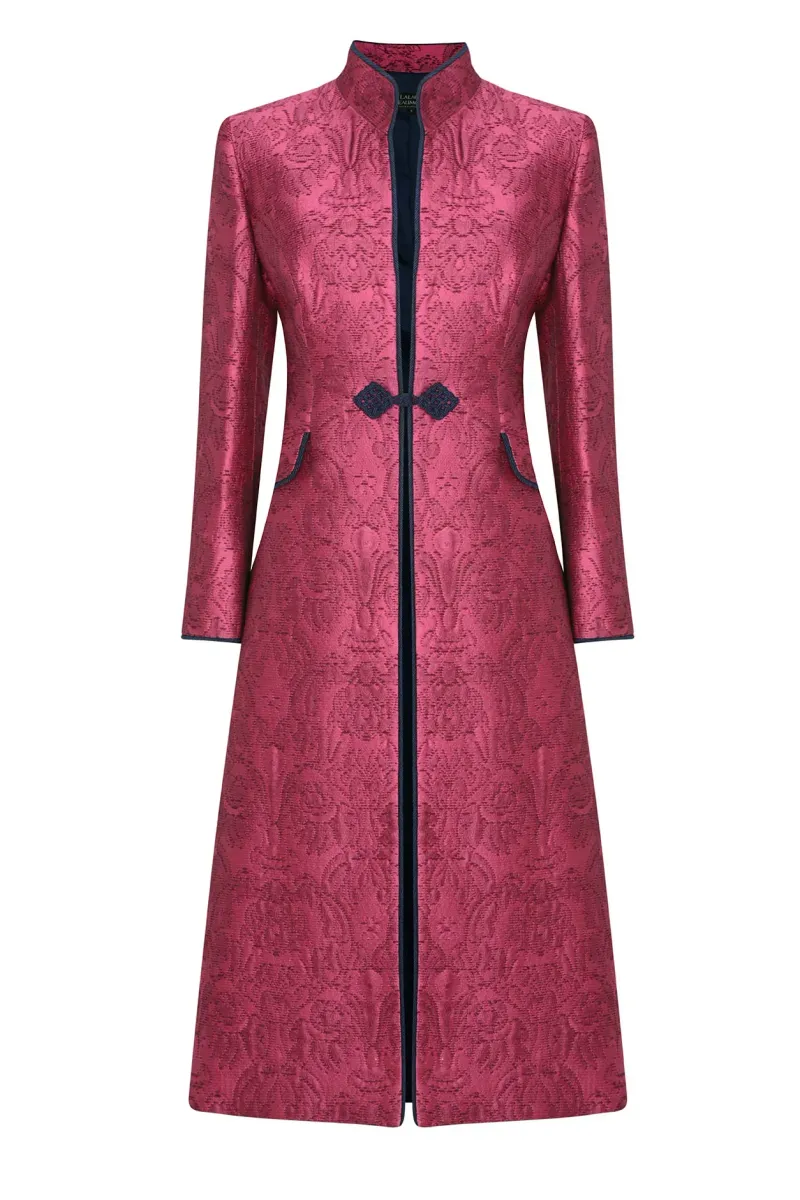 Vanessa Coat in Berry Brocade