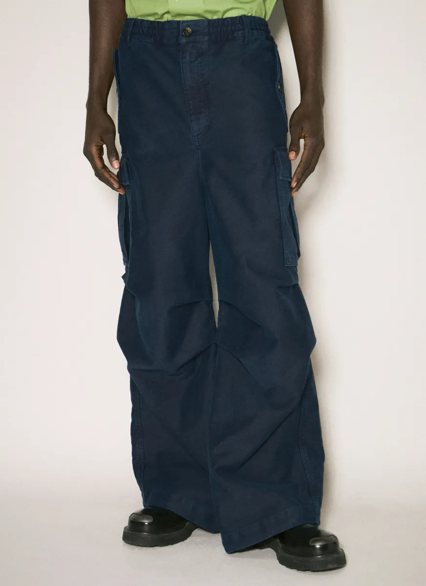 Woven Cotton Cargo Pants