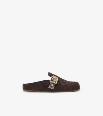 Check Suede Urchin Clogs in Snug brown