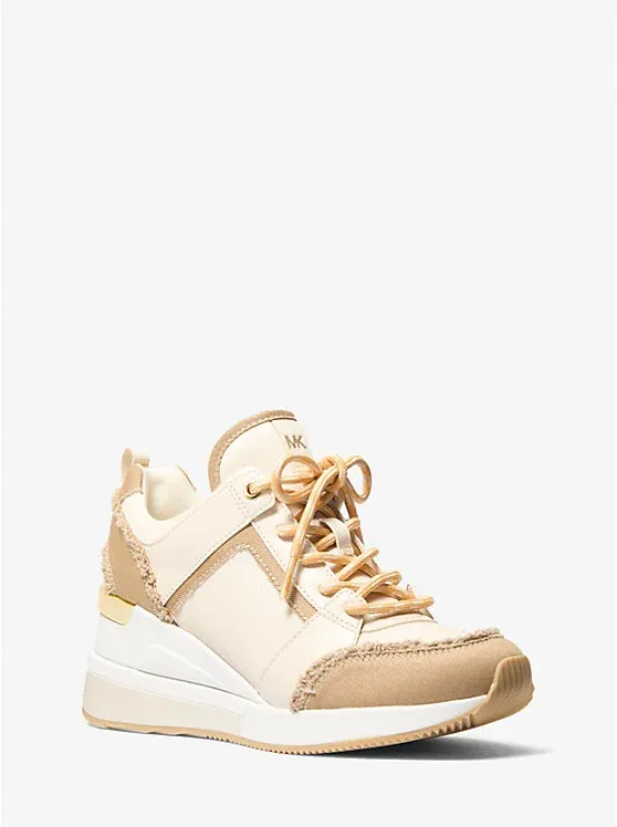 Georgie Two-Tone Denim Wedge Trainer
