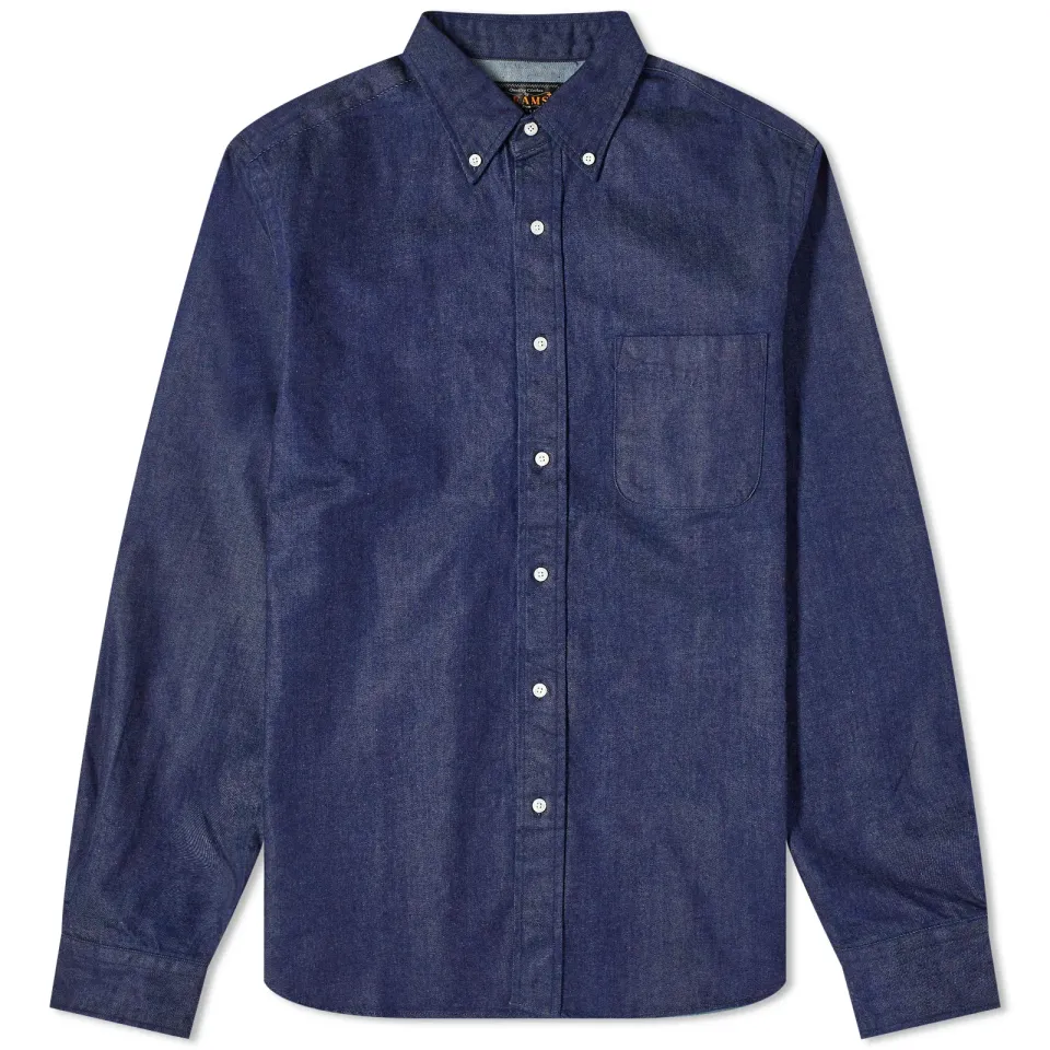 Button Down Denim Work Shirt