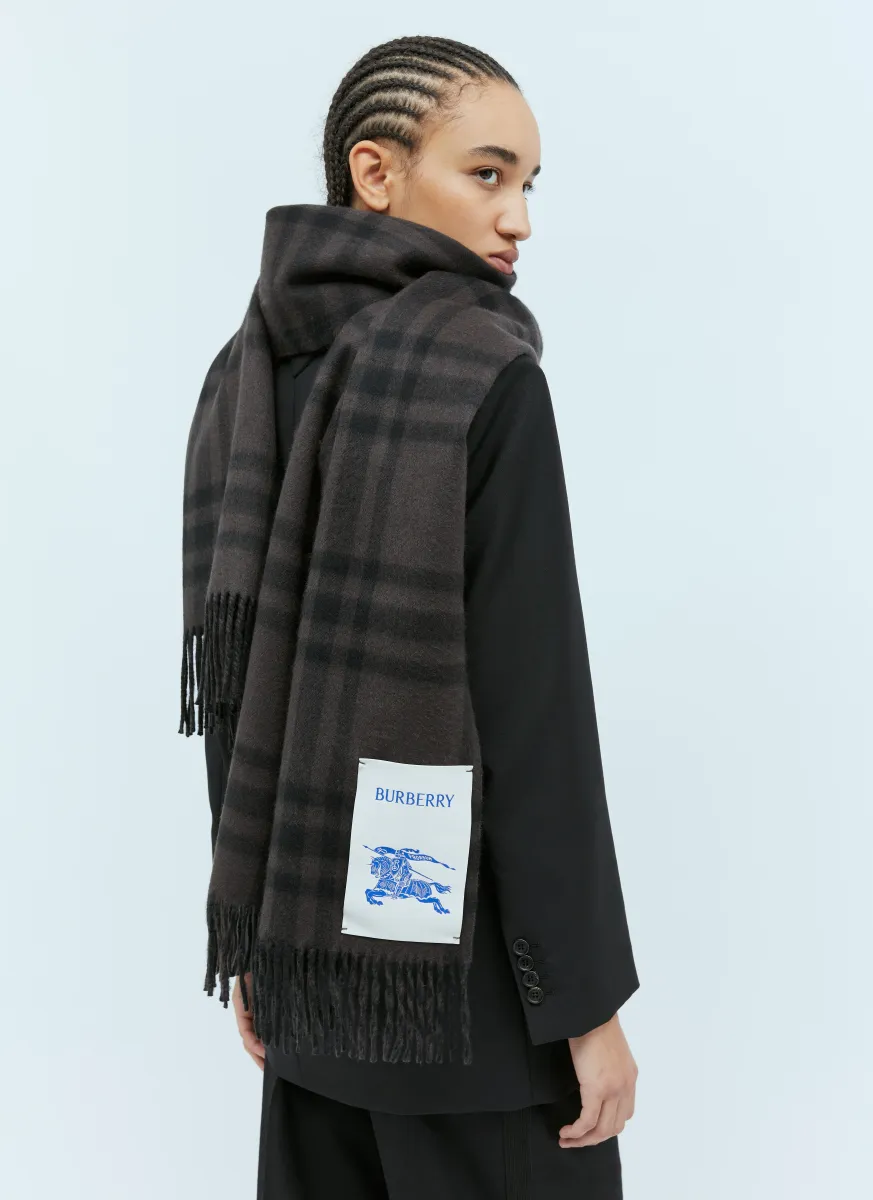 Check Cashmere Scarf