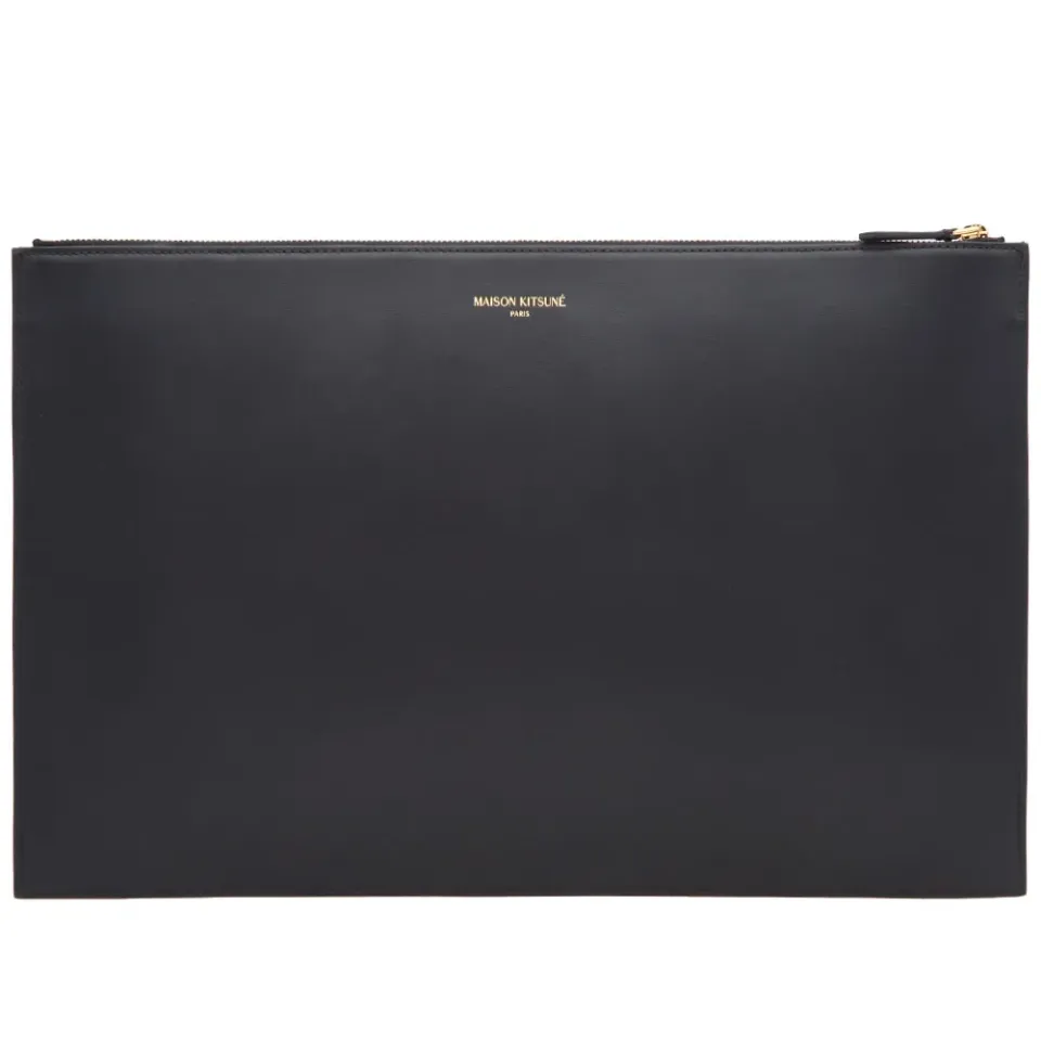 Maison Kitsuné Tricolour Leather Portfolio