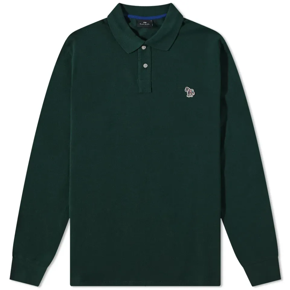 Long Sleeve Zebra Polo Shirt