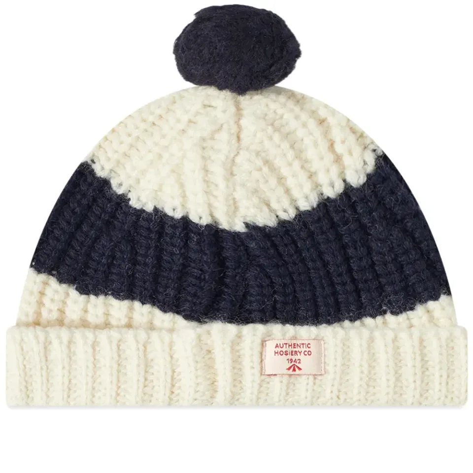 Stripe Pom Pom Beanie