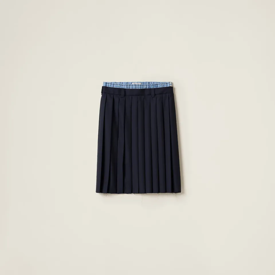 Pleated batavia midi-skirt