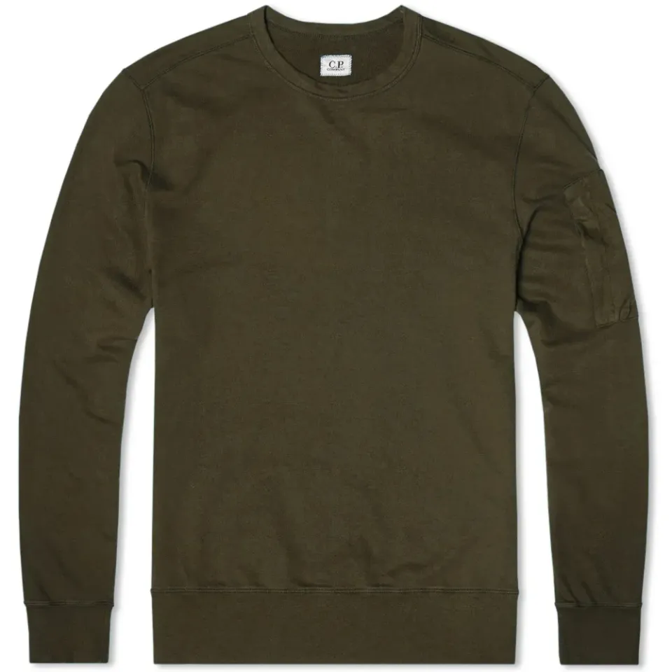 Garment Dyed Light Fleece Arm Viewer Crew Sweat
