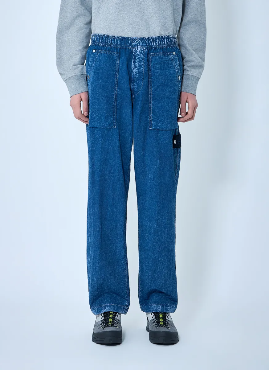 Elasticated Denim Cargo Trousers