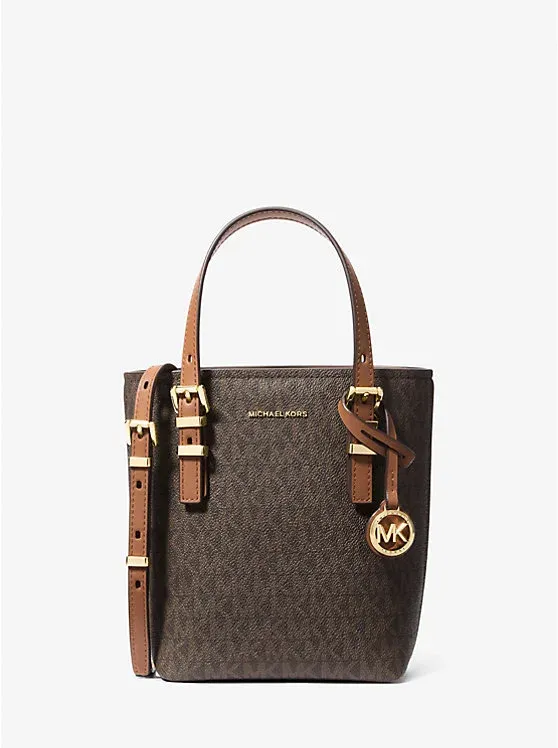 Quinn Extra-Small Signature Logo and Leather Convertible Tote Bag