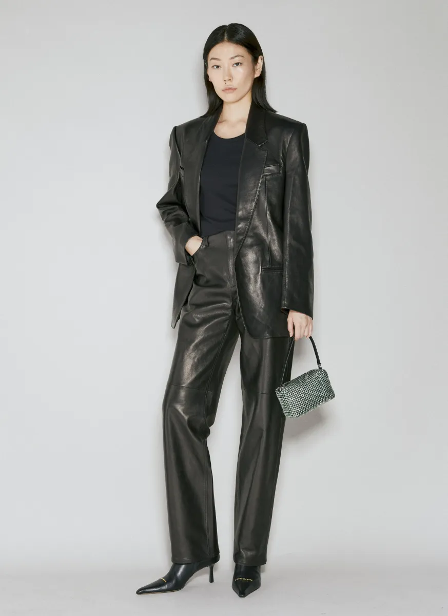 Fly Leather Wide Leg Pants