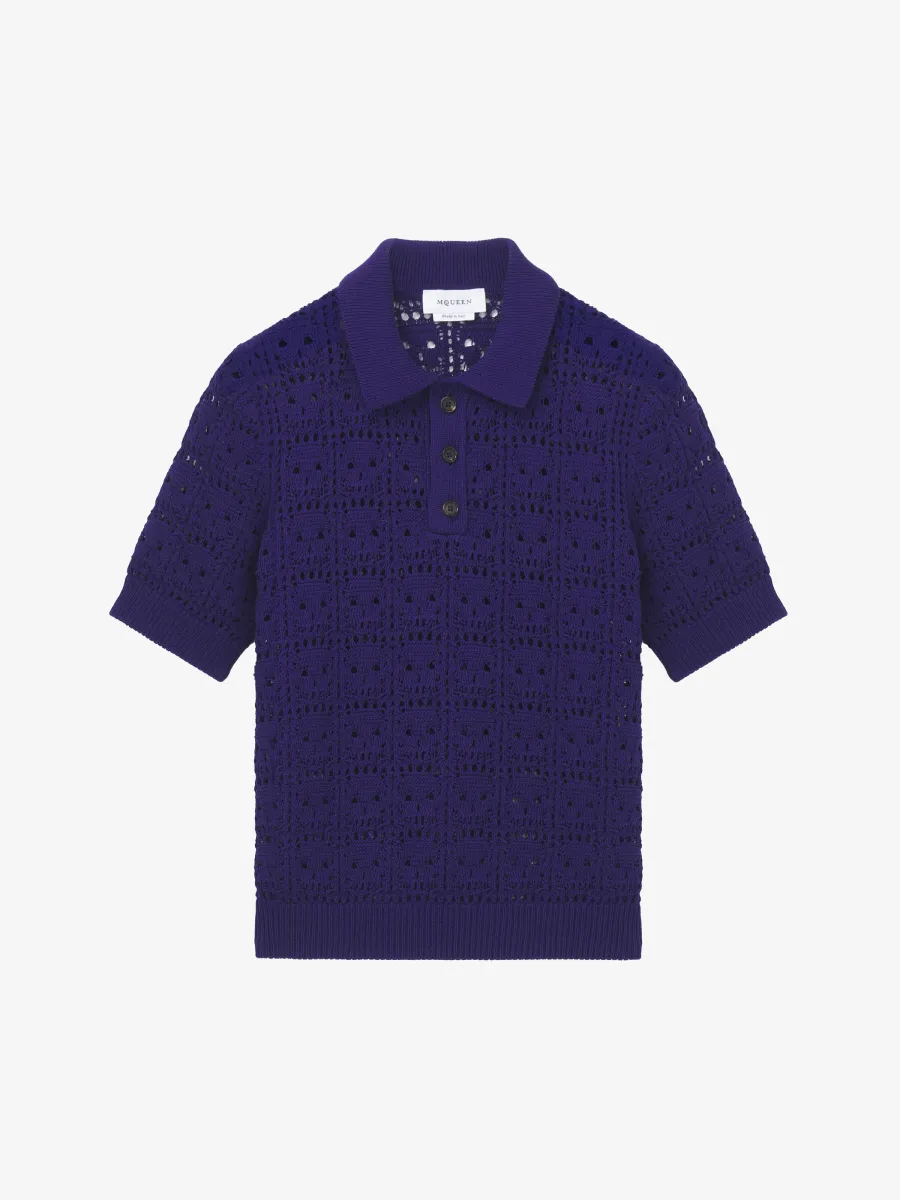 Skull Crochet Polo Shirt