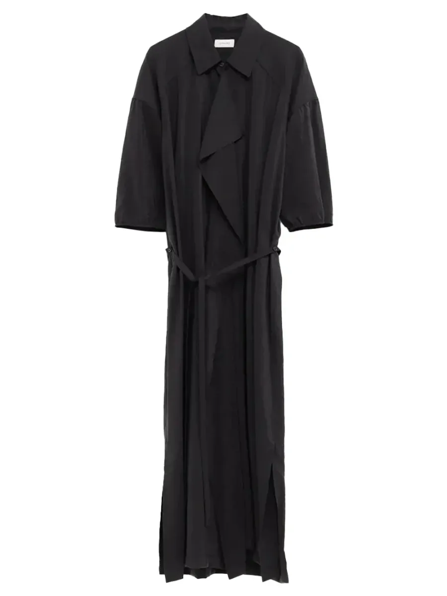 Asymmetrical Shirt Dress Black