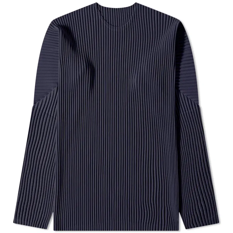 Long Sleeve Pleated T-Shirt