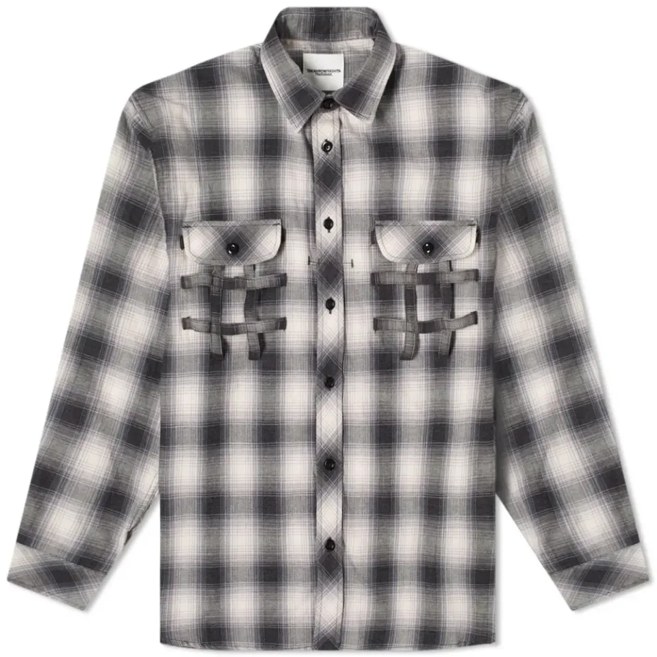 TAKAHIROMIYASHITA TheSoloist. Side Back Zip Check Work Shirt