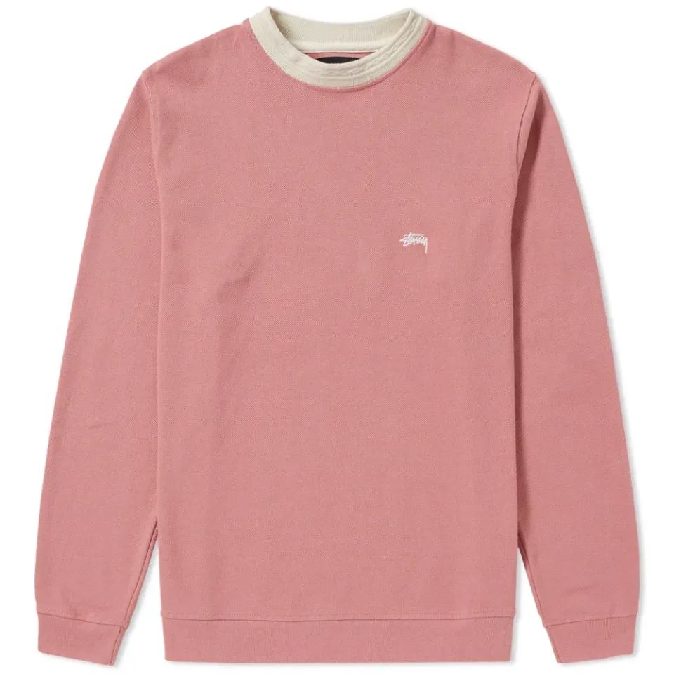 Long Sleeve Diamond Collar Heavy Pique
