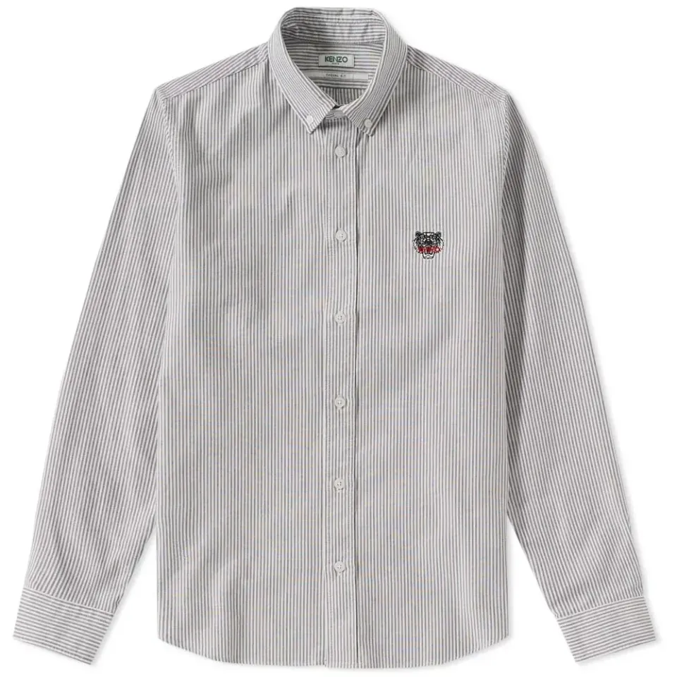 Button Down Embroidered Tiger Shirt