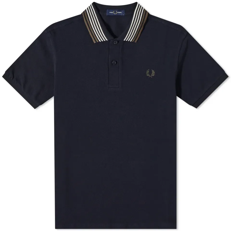 Striped Collar Polo