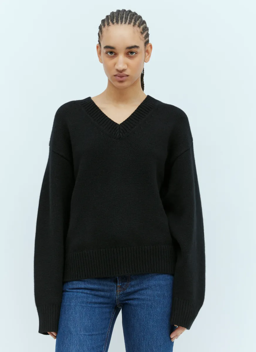 V Neck Wool-Cashmere Sweater