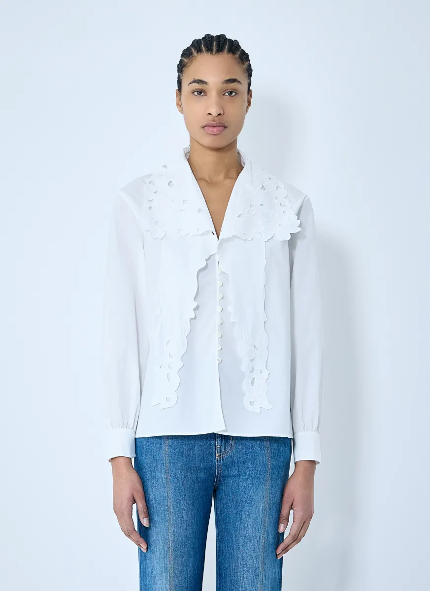 Embroidered Lavallière Shirt