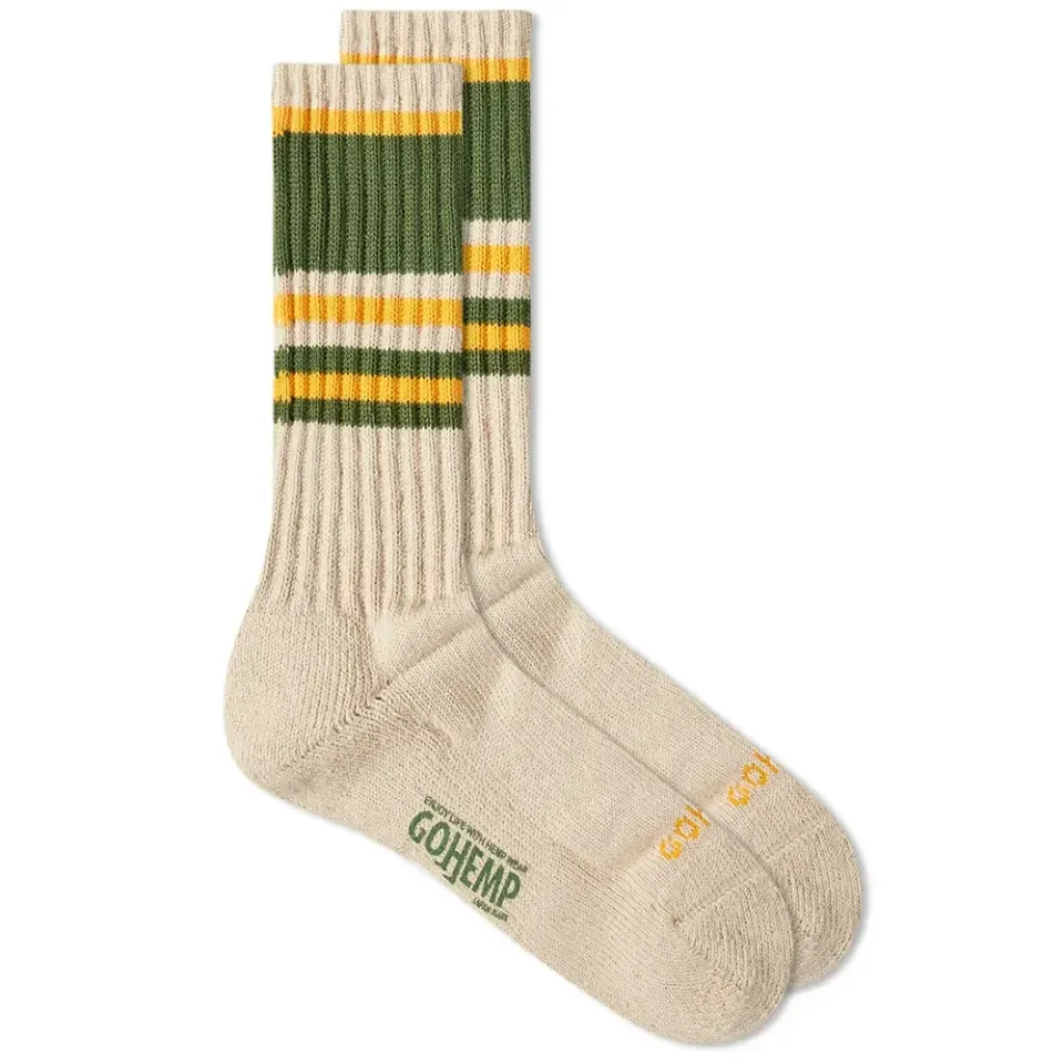 Go Hemp Random Line Pile Crew Sock