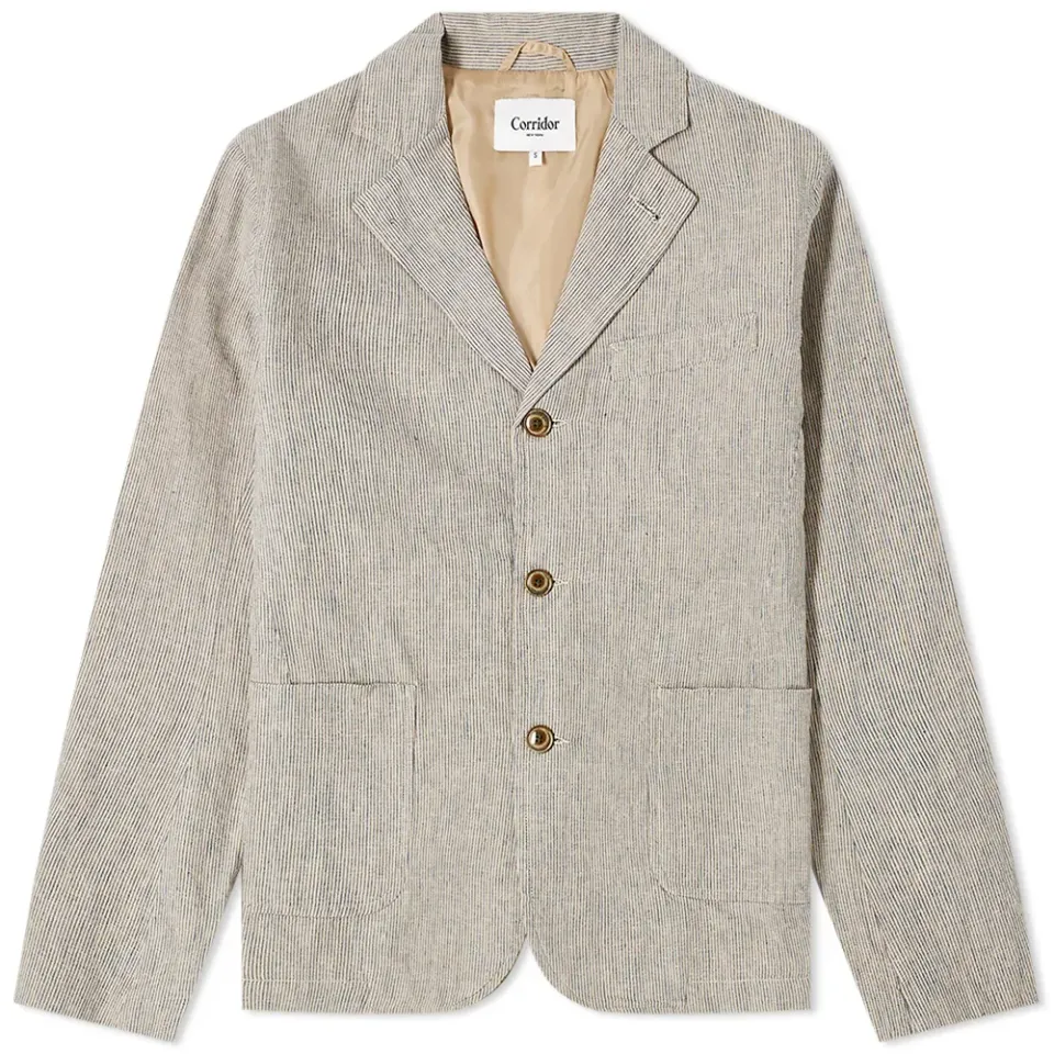 Ticking Stripe 3 Button Blazer