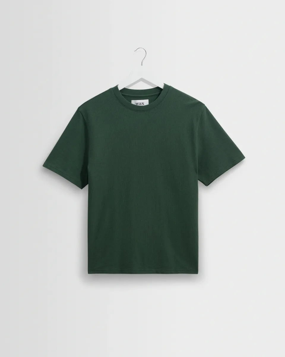 Dean - Dark Green Textured Organic Cotton t-Shirt