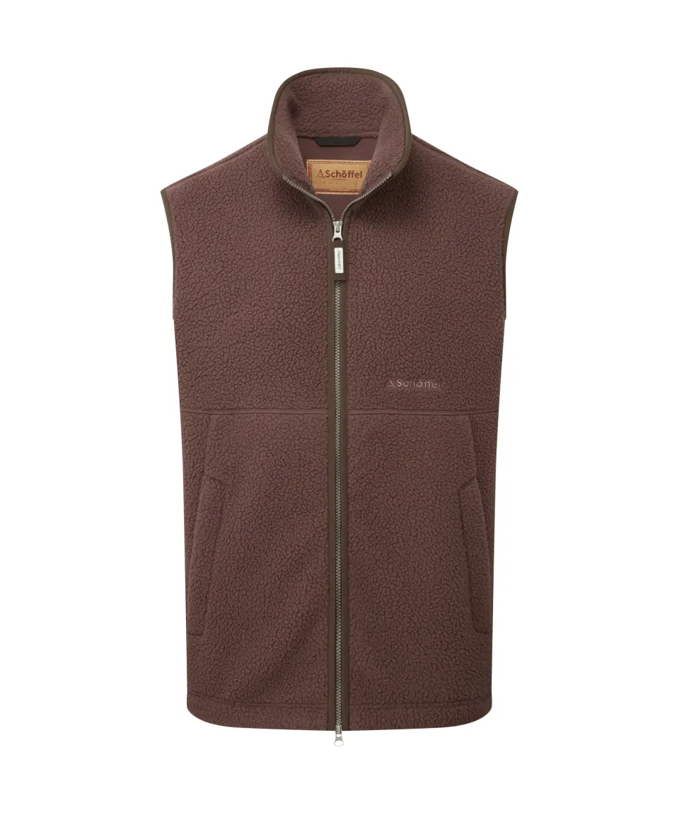 Oakham Retro Fleece Gilet - Mahogany