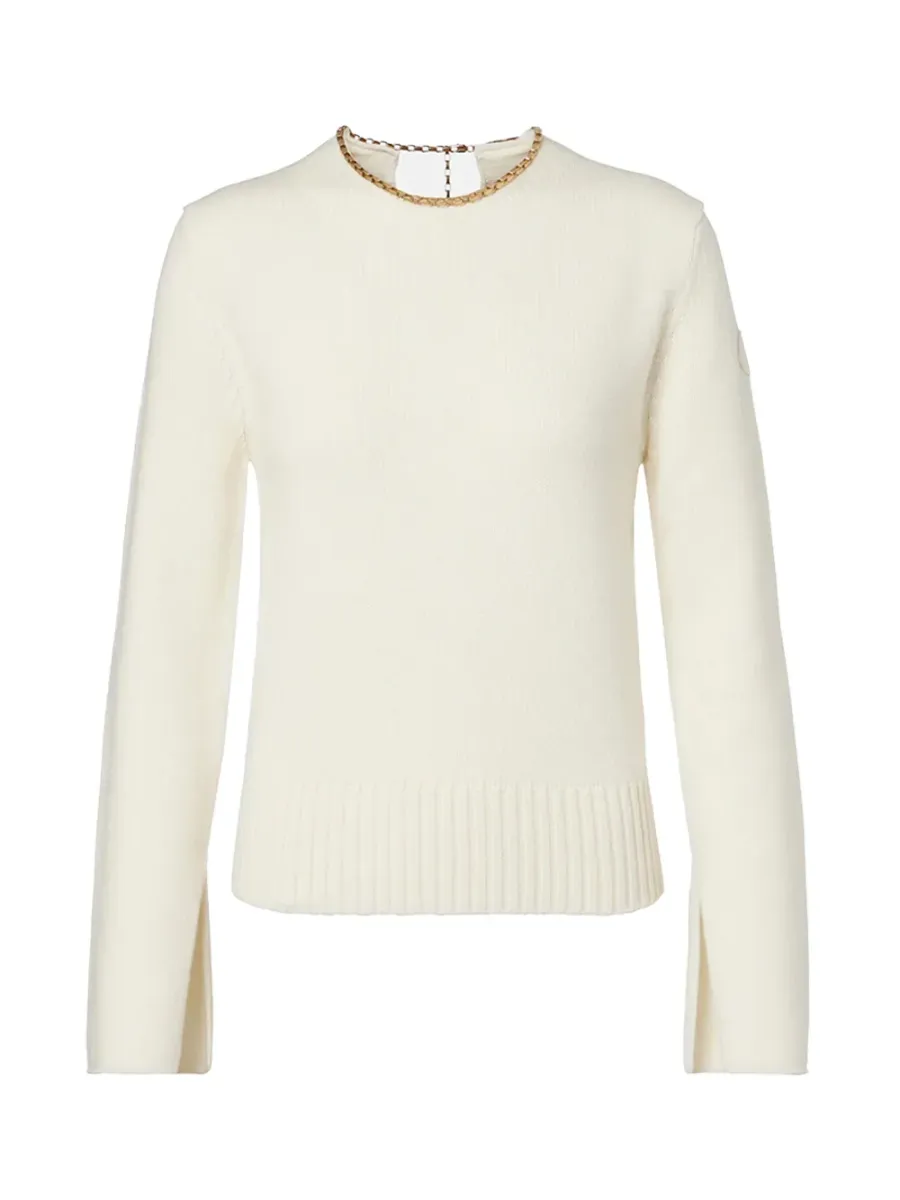 women knit top chain Off-white