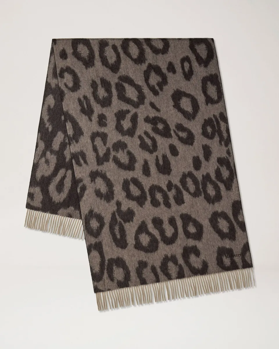Leopard Merino Wool Scarf