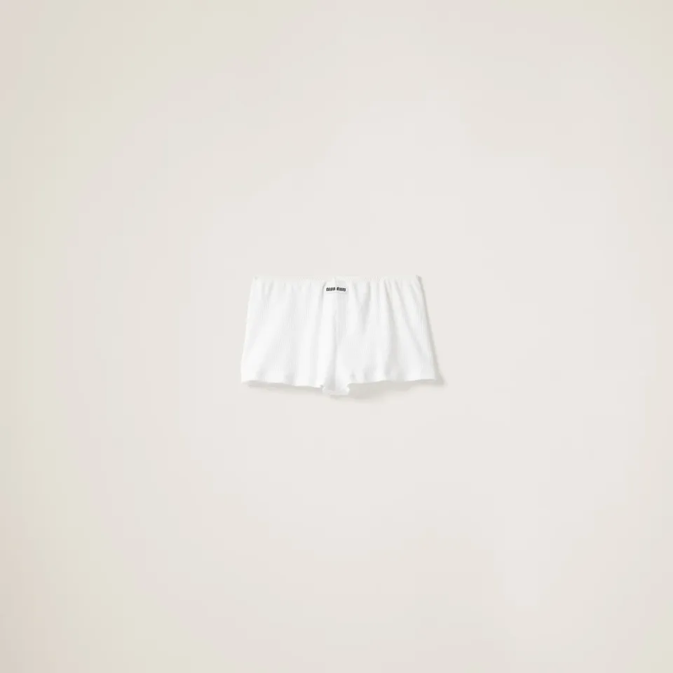 Ribbed knit boxer shorts