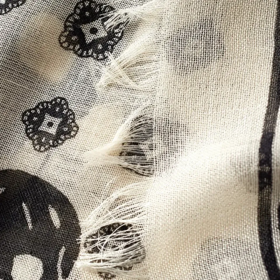 Silk Skull Paisley Scarf