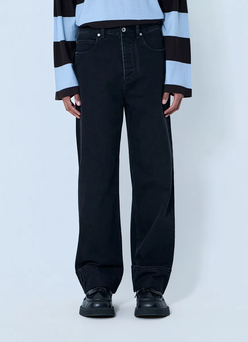 Wide-Leg Denim Jeans