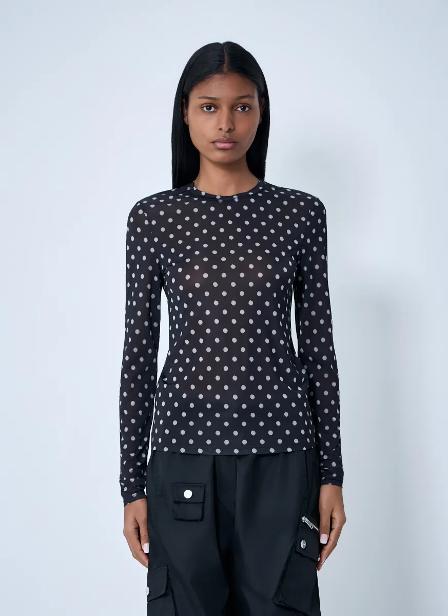 Printed Sheer Top