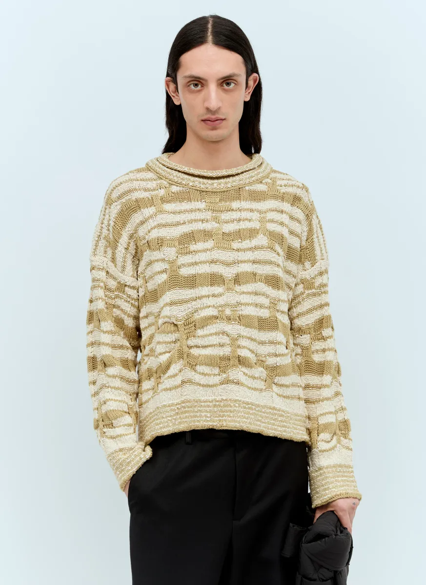 Distorted Stripe Knit Sweater